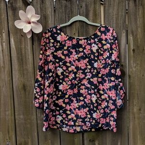 LC Lauren Conrad Floral Blouse (XL)